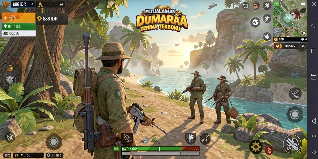 Screenshot menunjukkan eksplorasi dunia Open World yang kaya.