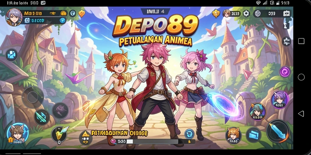 Tampilan screenshot DEPO89 menampilkan aksi pertempuran karakter Anime yang epik.