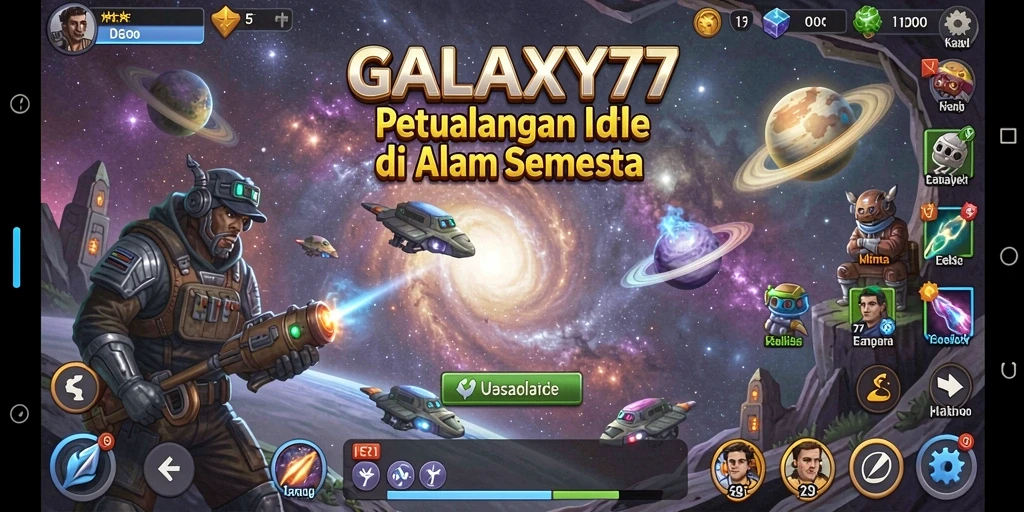 Tampilan gameplay menarik dari GALAXY77 dengan strategi Idle.