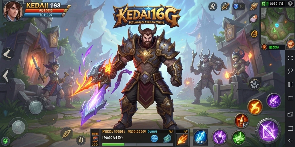 Screenshot KEDAI168 menunjukkan aksi pertempuran epik di dunia ARPG yang menantang.