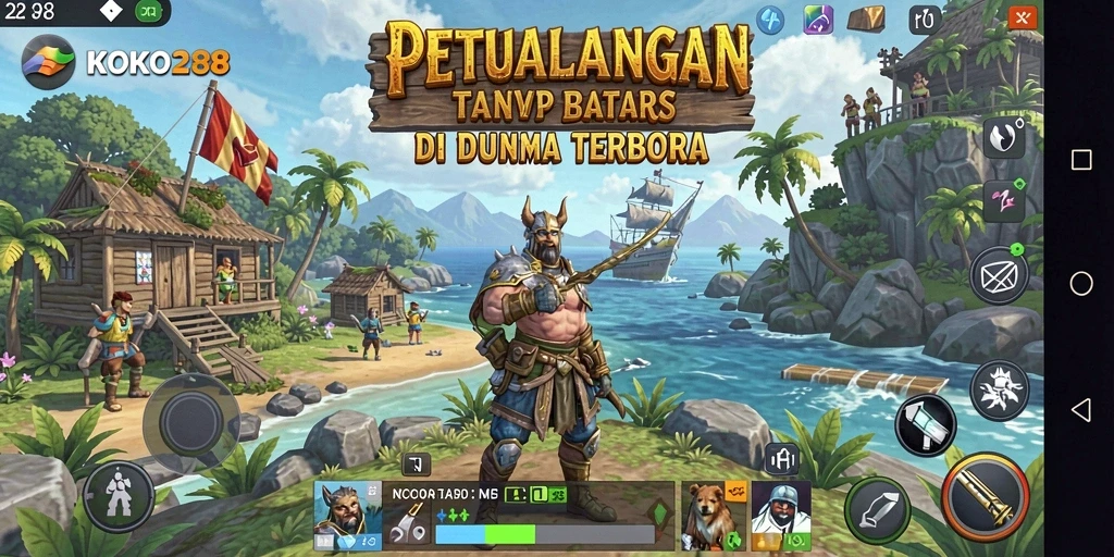 Screenshot gameplay KOKO288 menunjukkan dunia terbuka yang memukau.