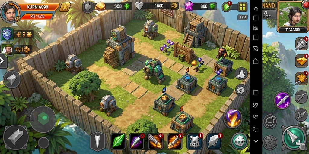 Tangkapan layar KURNIA898 menampilkan intensitas permainan Tower Defense yang seru.
