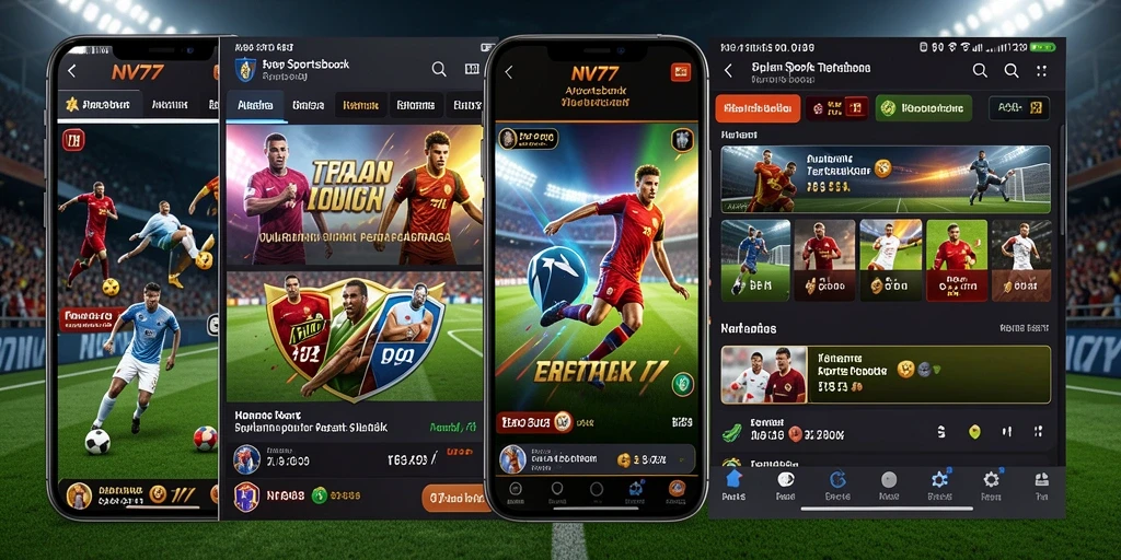 Tampilan screenshot NV77 menampilkan berbagai taruhan olahraga.