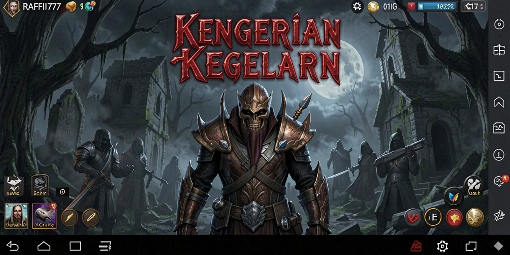Screenshot utama RAFFI777 menampilkan suasana menyeramkan dalam gameplay Horror.