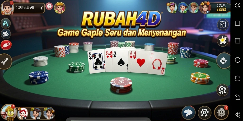 Tampilan gameplay RUBAH4D yang menampilkan serunya permainan Gaple.