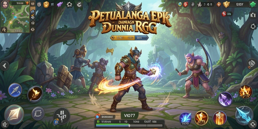 Screenshot VIO77 menampilkan pertarungan RPG yang seru dan grafis yang menawan.